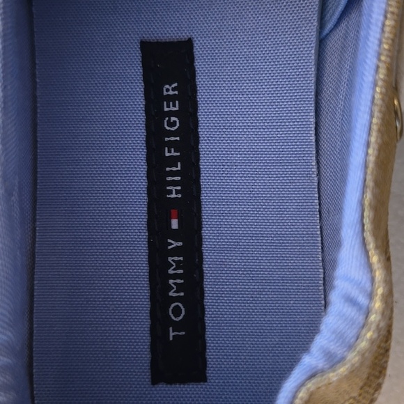 Tommy Hilfiger Women's Lace-Up Slip-On Gold Shimmer Boat Shoes Size 7.5 - Picture 4 of 8